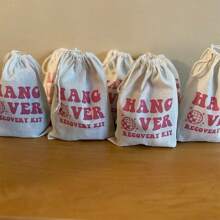 5 Pieces Personalised Custom Hangover Recovery Kit Gift Bags Wedding Engagement Disco Cowgirl Bachelorette Hen Do Party Bach Weekend Bridal Shower Bride's Last Disco Stayin Alive Birthday Decoration Bridesmaid Favor