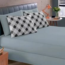 Buettner 3-Piece Double Sheet Set With Printed Cotton Mesh And Elastic - 銀色 - 查看 1