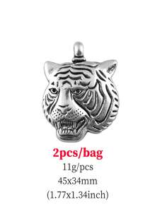 2pcs/Bag 45x34mm Tiger Charms Pendant For DIY Jewelry Making DIY Earring, Necklace, Bracelet, Keychain Making