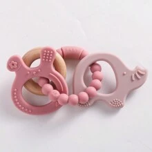 Brazalete de silicona con figura de animal para dentición, palito de silicona masticable, juguete de sonajero para bebé, palito para dentición, juguete anti-mordida, juguetes para bebé que están saliendo los dientes, brazalete de dentición, sonajero de dentición para bebé