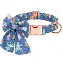 Collar de perro personalizado de nailon con estampado de lazo, correa para el cuello ajustable, anti-pérdida