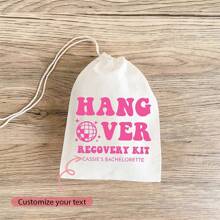 5 Pieces Personalised Custom Hangover Recovery Kit Gift Bags Wedding Engagement Disco Cowgirl Bachelorette Hen Do Party Bach Weekend Bridal Shower Bride's Last Disco Stayin Alive Birthday Decoration Bridesmaid Favor