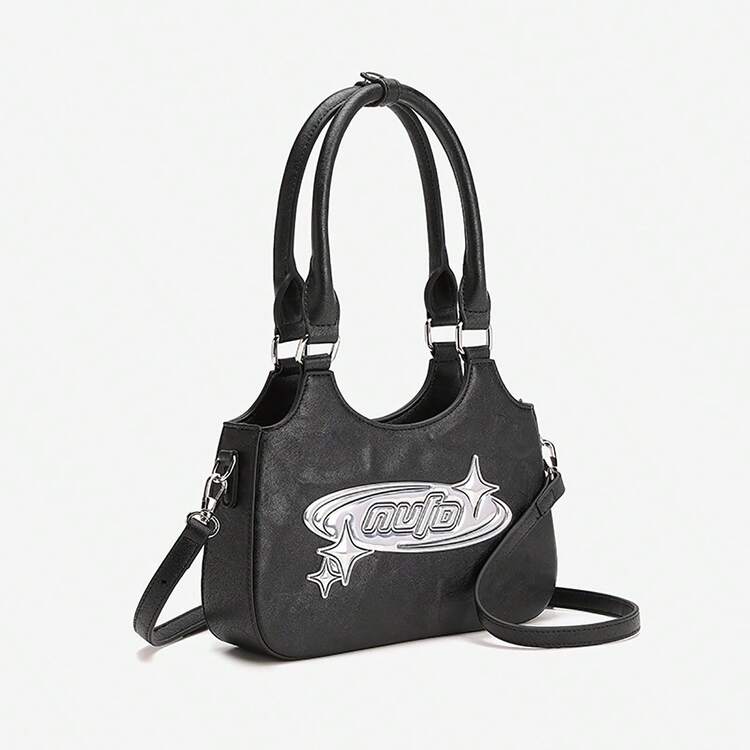 1 件女士黑色法棍包，2024 年新款时尚小号腋下包 - 黑色 - 查看 2