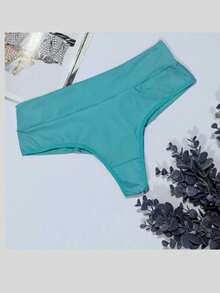 Kit 3 Alana Thong Double Thread Polyamide High Comfortable Women's Intimate Fashion - Nhiều màu - Xem 2