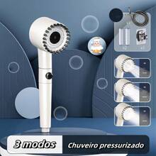 Booster Shower Kit Adjustable High Pressure Shower With 3 Modes -DP151 - 白色 - 查看 1