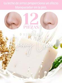 ROOMY CHIC Set Jabón en Barra de Arroz Tailandés Blanqueador Cuerpo Cara White Rice Aclarador Exfolia Quita Manchas Acné Manchas Solares Marca Minimiza Poros Exfolia Espinillas y Puntos Negros Ducha del baño Jabones De Arroz Jabón Aclarante Hidratante Tailandés Para Cuerpo Cara y Manos Limpieza profunda Belleza & Salud Cuidado personal Ducha del baño Jabones - Beis - Ver 5