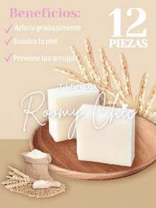 ROOMY CHIC Set Jabón en Barra de Arroz Tailandés Blanqueador Cuerpo Cara White Rice Aclarador Exfolia Quita Manchas Acné Manchas Solares Marca Minimiza Poros Exfolia Espinillas y Puntos Negros Ducha del baño Jabones De Arroz Jabón Aclarante Hidratante Tailandés Para Cuerpo Cara y Manos Limpieza profunda Belleza & Salud Cuidado personal Ducha del baño Jabones - Beis - Ver 4
