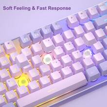 MageGee Violet Gaming Keyboard And Mouse Combo Set, K1 104 Key RGB LED Backlit Keyboard With 7 Colors Computer PC Gaming Mouse Set For PC/Laptop/Windows - Màu tím  Violet - Xem 3
