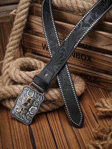 1pc Men's Western Style PU Leather Belt (Hole Punch Tool Included) - Miss - View 10