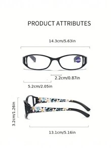 1Pc Fashion Portable Folding Reading Glasses Blue Light Blocking Square Frame Presbyopic Glasses For Women Men - With Eyeglasses Protected Box,Casual Chic Lightweight,Flower Printed, Daily Use,1.0 To 4.0 Accessories For Women Glasses