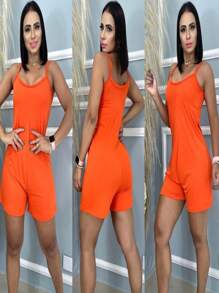 WOMEN'S THIN STRAP VISCOLYGRA JUMPSUIT - Naranja - Ver 1