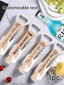 1 PC Personalised Bottle Opener, Groomsmen Bottle Openers, Custom Versatile Bottle Opener, Wedding Bottle Opener, Bachelor Party Gifts, Engraved Bottle Opener, Wedding Party Favors For Guests, Wine Bottle Opener, Thank You Gifts For Anniversaries, For Valentine's Day, For Mother's Day, For Birthdays, For Father's Day, For Graduation, For Weddings, For Housewarming