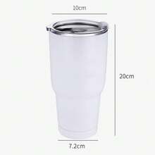 Vaso De Vacío Con Tapa, Botella De Agua Térmica De Acero Inoxidable, Vasos Portátiles Para Coche, Vasos De Agua, Vasos De Verano E Invierno, Accesorios De Viaje, Artículos De Cocina Para El Hogar - Blanco - Ver 5