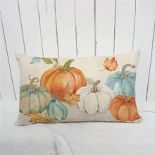Vỏ gối trang trí trang trại mùa thu 12x20 inch - Họa tiết bí ngô mùa thu sống động, Gối sofa ngoài trời mềm mại và sang trọng cho những đêm mùa thu ấm cúng, (1 chiếc) Dễ sử dụng - Nhiều màu - Xem 3