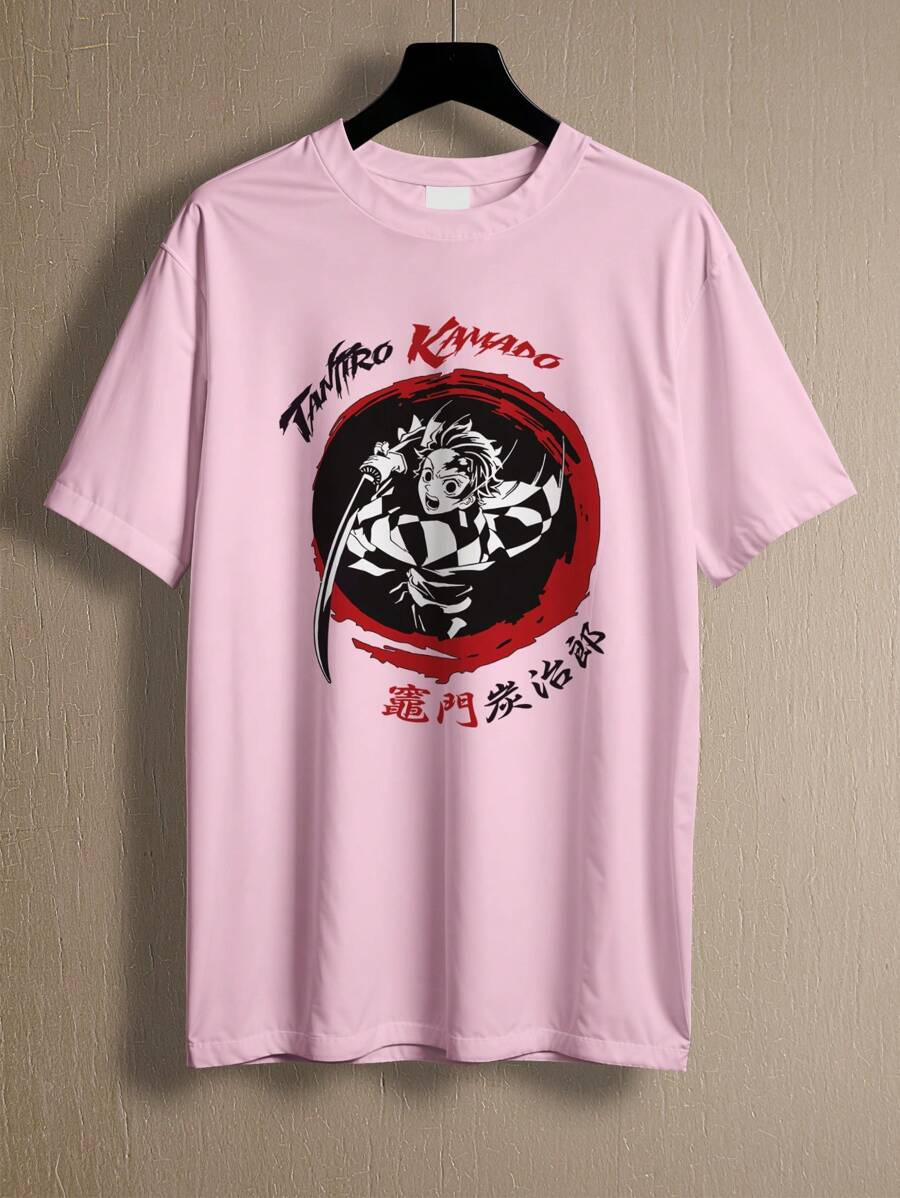 T-Shirt Anime Dem Slayer KamadoTanjiro Ref 4143 FLUXO FX - Màu Hồng baby - Xem 1