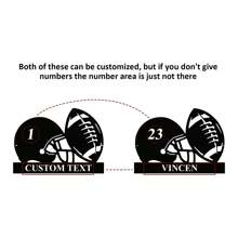 1 Pc, Custom Football Metal Wall Art Sign, Personalized Jersey Numbers And Names, Sports Fan Gift, Decorative Artwork, Room Decor, Home Decor, American Football Decor, - Black - View 2