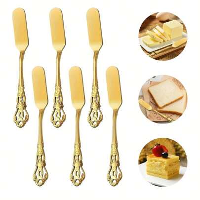 2/6pcs 5.51in Stainless Steel Butter Spreader, Butter Knife With Mirror Polished, Cheese & Condiment Spreader, Dishwasher SafeChristmas Gift