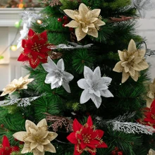 5/10 chiếc Đồ trang trí cây thông Noel lấp lánh, Giáng sinh, Năm mới, Vòng hoa tiệc cưới, Vòng hoa trang trí DIY - Hoa hướng dương ba chiều ba lớp - Xem 7