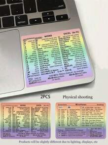 2pcs Windows Shortcut Key Sticker Cover Decoration Laptop Keyboard Shortcut Key Reference Tip Sticker Back To School.School Supplies