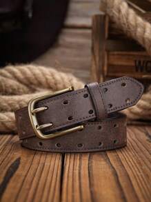 1pc Men's PU Leather Belt, Suitable For Casual And Business, Gifting Summer, School Fall, Autumn, Halloween Autumn-Winter Accessories,Suitable For Teens, Youth,Men,Casual, Outdoor, Athletic, Vacation, Graduation Gifts, Birthday, Daily Wear - Pin Buckle Belt - View 3