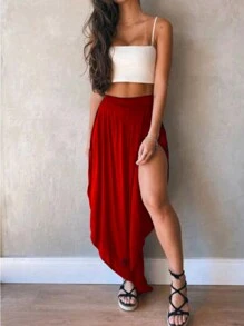 V-Neck Pencil Skirt Made Of Bamboo Fiber With Perfect Fit - 紅色 - 查看 1
