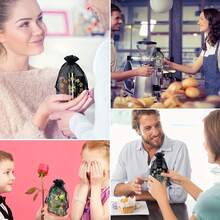 10 piezas, bolsas de organza transparente para agradecer, bolsas de compras claras negras pequeñas para joyas, regalos, bolsas de favor de boda con cordón para negocios, boda, caramelos, maquillaje, jabón, envoltorios de regalos, bolsas de favor de organza para maquillaje, bolsas de regalo de red - Negro - Ver 4