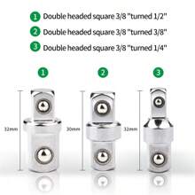 3/8 英寸至 3/8 英寸套筒适配器，3/8 英寸驱动器，公对公，适用于无绳电钻棘轮延长器，通用套筒扳手适配器套装 - 彩色 - 查看 12