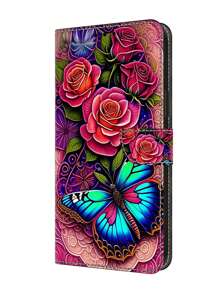 GLANDOTU 印花翻盖折叠钱包，带卡夹和磁扣，PU皮革材质，适用于多种手机品牌和型号，国际版，非国内版。 - 彩色 - 查看 9