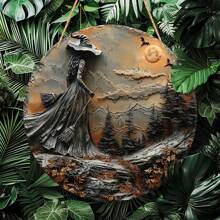 1 夕阳下的女巫哥特式吊坠，适合作为装饰吊坠赠送给情侣和朋友，独家吊坠创意工艺品，适用于房间、卧室、门、窗和花园