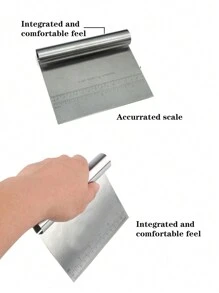 Cortador de masa/pan de acero inoxidable, herramienta de corte de masa de uso múltiple para hornear - Plateado - Ver 8