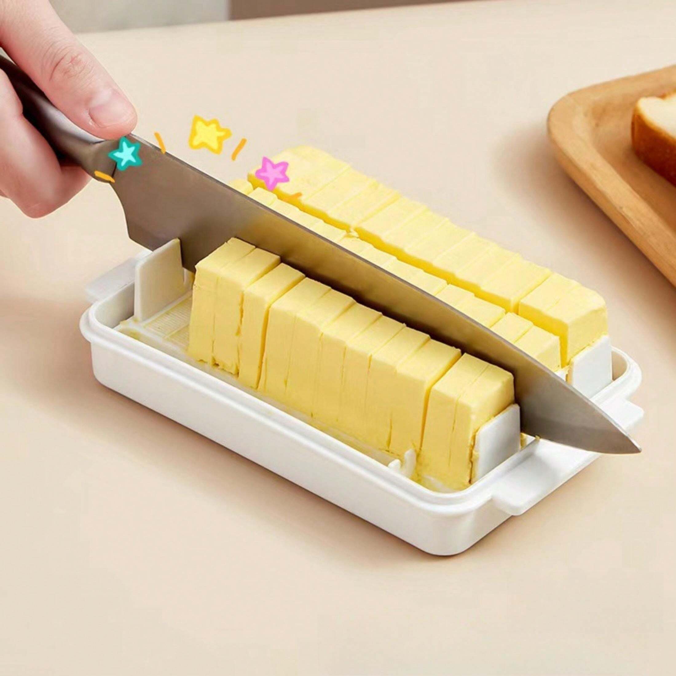 Slice Container Rectangle 1pc Japanese Style Rectangular Cheese Slices Container With Lid, Butter ...
