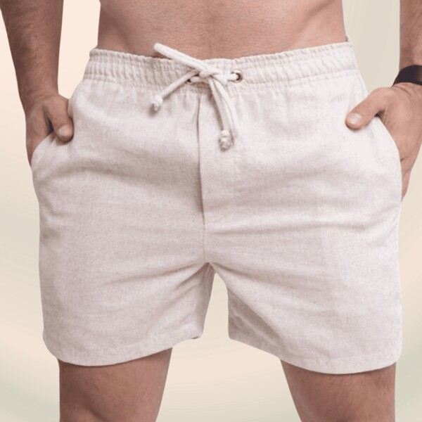 Short Linho Maculino Curto Moda Casual Elegante Premium Básico