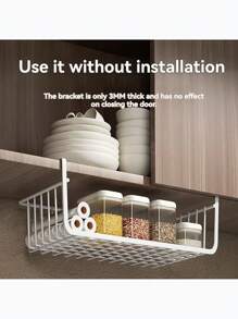 1pc Household Oversized Storage Box, No Installation Required, Dormitory Desk Storage Artifact, Layered Shelf, Kitchen Storage Hanging Basket