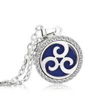 Collier pendentif d'aromathérapie en cristal Médaillon à fleurs de l'arbre de vie ouvert Collier de parfum Diffuseur d'huiles essentielles Bijoux Pendentifs strass Colliers d'arôme