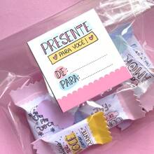 100 Adhesive Labels Tags Gift For You 4x4cm Ready For Delivery - 彩色 - 查看 1
