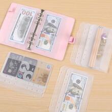 12 Pcs A6 Size Binder Pockets 6-Holes Cash Budget Envelopes For Budgeting Clear PVC Zipperless Binder Pouch Loose Leaf Bags Insert Pages Waterproof Document Folder Filing Bags - A6 - View 6
