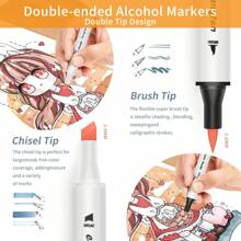 Hangfan Skin Color Marker Pen, 30 Piece Flesh Colored Alcohol Art Marker Pen Set With Dual Head Brush, Suitable For Professional Artists To Draw Sketches, Illustrations, Portraits, Comics, Anime Coloring - 彩色 - 查看 3