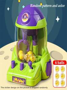 迷你抓娃娃机街机游戏 - 使用感官玩具赢取奖品作为圣诞礼物，图片上的贴纸图案随机发货 - 綠色 - 查看 1