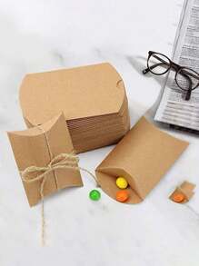 10/50 hộp giấy Kraft dây thừng Châu Âu Hộp gối Hộp kẹo Hộp đóng gói kẹo - Nhiều màu - Xem 6