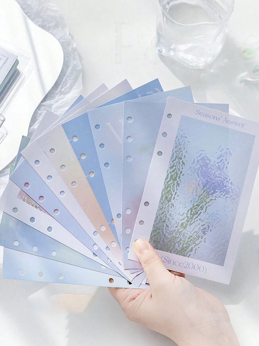 1PC Notebook, Planner Scrapbook With Sticky Notes, Journal Notebook With Four Seasons Colors Of Spring, Summer, Autumn, Winter As Separators,School Supplies Journal Notebooks Stationery Cuaderno - Purple - View 1