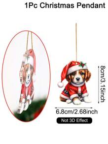 Ornements avec motif de chien de Noël, boîte-cadeau, charms de chiens suspendus, décoration de sapin de Noël, décoration de Noël pour les amateurs d'animaux de compagnie, décoration de Noël Décoration intérieure 2024 Bonne année 2025 Cadeaux, Noël