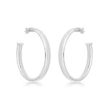 Extra Large Silver Wide Tube Hoop - Gold - View 1