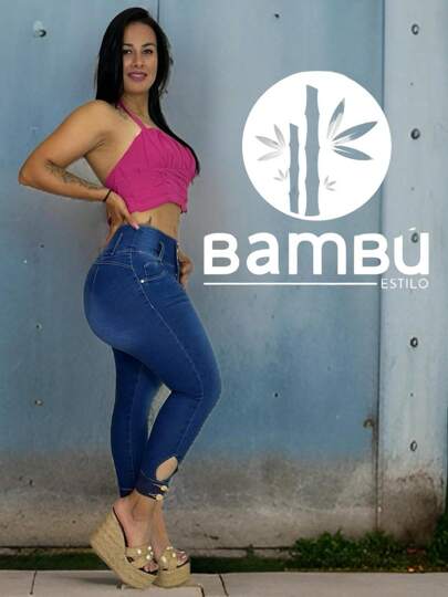 jeans mujer corte colombiano levanta pompa push up mezclilla strech
