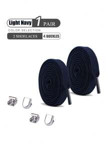 1pair Elastic No-Tie Shoelaces, Multiple Colors Available For Sneakers, Sports Shoes (Note: Actual Colors May Vary Slightly Due To Different Monitor Settings)