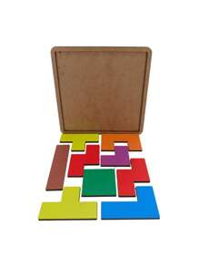 Brinquedo Educativo Quebra Cabeça Quadrado 9 Peças Mdf