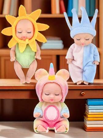 1 pièce Mini Poupée en peluche mignonne et personnalisée avec des membres amovibles et rotatifs, figurine de poupée miniature réaliste, poupée endormie, poupée bébé réaliste, mini poupées bébé, poupées bébé réalistes reborn