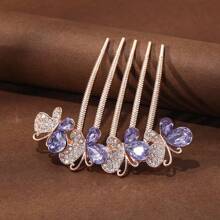 1pc Butterfly Shaped Elegant Palace Style Casual Streetwear Copper Alloy Five-Prong Hair Stick Hairpin, Suitable For All Seasons, Chinese Style Headpiece Hair Combs Combs For Hair Side Comb