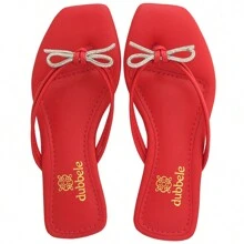 Women's Flat Sandal Shiny Comfortable Soft - 紅色 - 查看 1