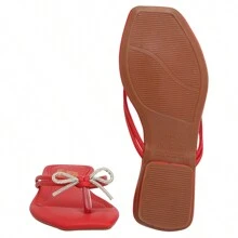 Women's Flat Sandal Shiny Comfortable Soft - 紅色 - 查看 5