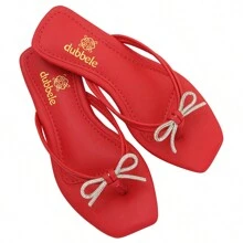 Women's Flat Sandal Shiny Comfortable Soft - 紅色 - 查看 6